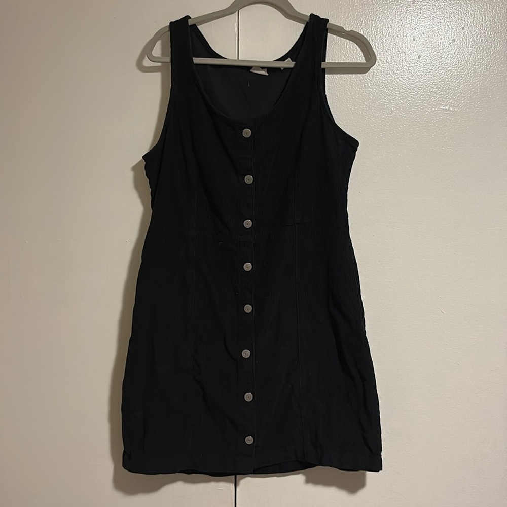 Levi's Black pinafore 90’s inspired Corduroy button down dress